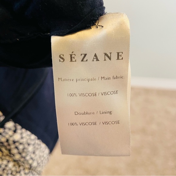 Sézane Micro White Ditzy Floral Navy Faux Wrap Mini Skirt | Size 40 | Size 8 - Picture 6 of 8